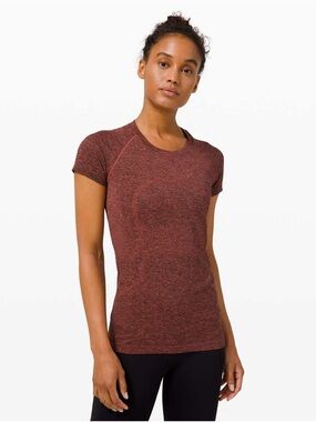 lululemon athletica Short Sleeve Heathered Rust Active Tee